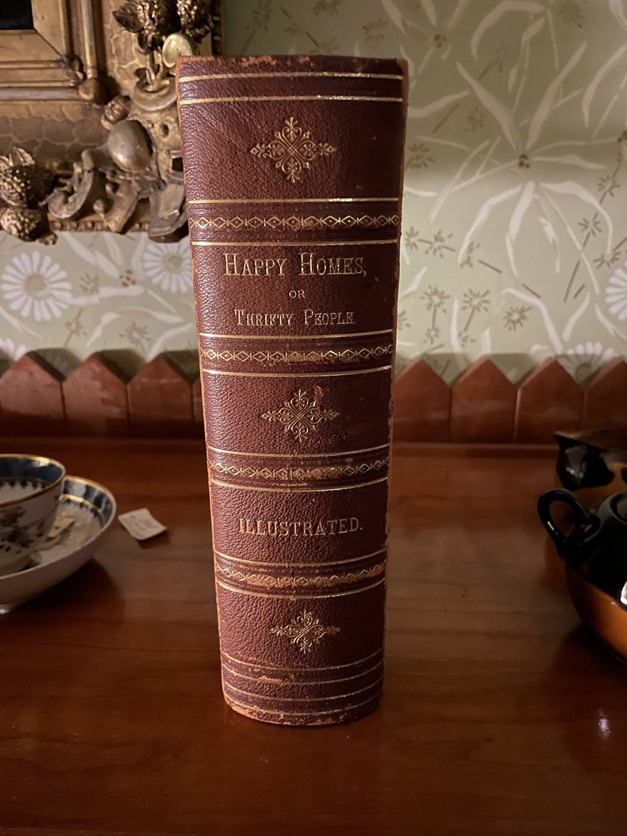 GarfieldNPS's tweet photo. #FatBookWeek is back! This is Mrs. Lucretia Rudolph Garfield’s copy of “Happy Homes & the Hearts that Make Them, or Thrifty People & Why They Thrive,” by Samuel Smiles (1882). It’s a respectable 644 pages. The late President Garfield appears in the index! @ShilohNPS @FtSumterNPS https://t.co/Lw9jAmJlqo