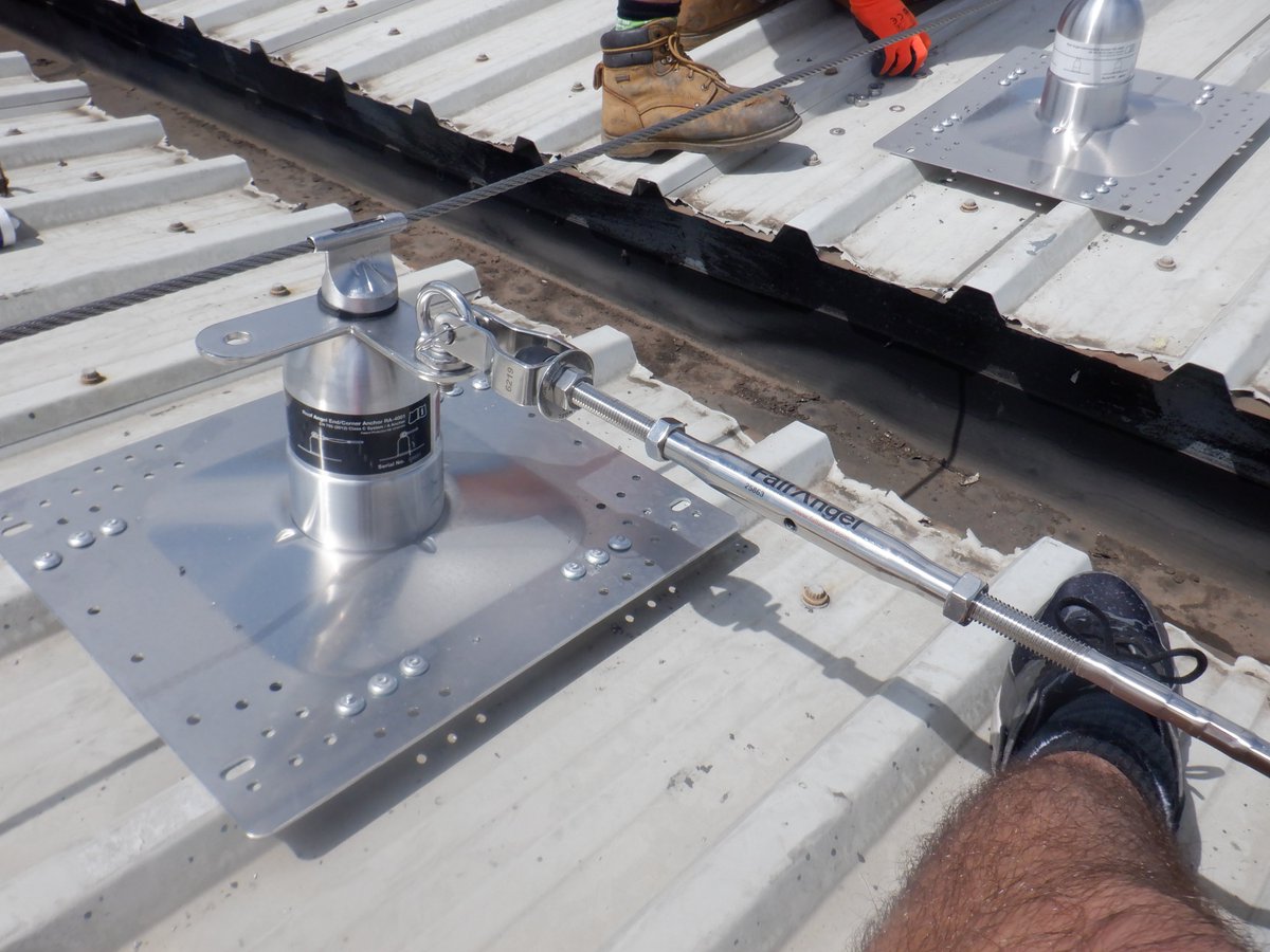 PracticalRoofCo's tweet image. Roof Safety System installation in Warwickshire of safety line system, hatch and skylight guards to allow access to vents and gutters #roofing #construction #healthandsafety
