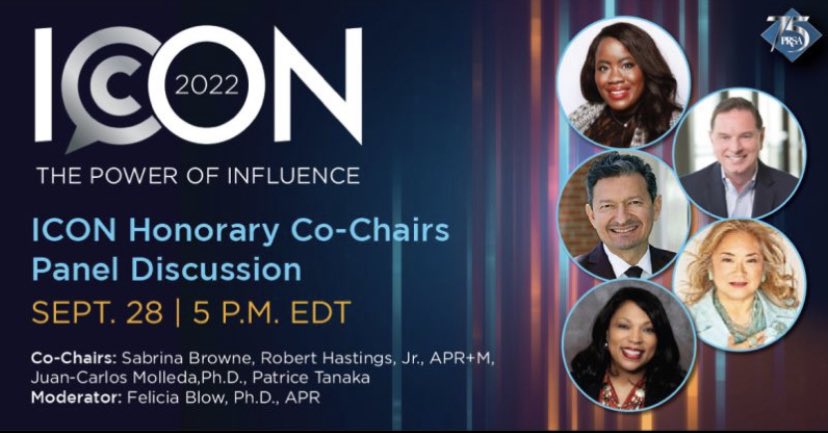 #JoyTweet Tomorrow, Wednesday, September 28, at 5 p.m. ET I join my fellow Honorary Co-Chairs of <a href="/PRSA/">PRSA</a> #ICON2022 in a panel discussion on #ThePowerOfInfluence.” See LINK to REGISTER lnkd.in/eehdkHJw. Free for PRSA members. #publicrelations #PRpros #PRprofessionals #PR