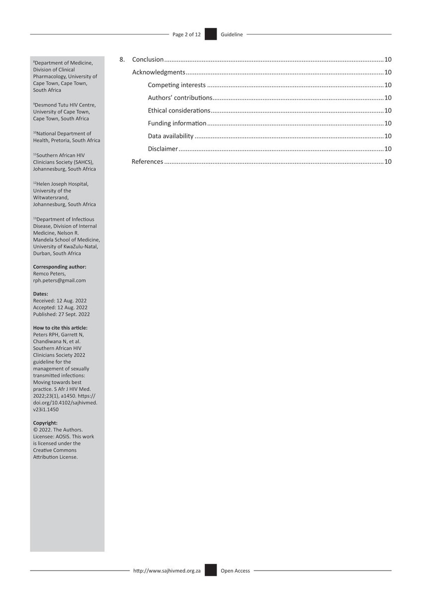 Really exciting, our guideline for the management of #sexuallytransmittedinfections: Moving towards best practice has been published today! @sajhivmed sajhivmed.org.za/index.php/hivm… Thank you - authors, @rpj_peters @nigegarrett @Thembi_ZA @LindaGailBekker @STIRIG_LSHTM @SpotlightNSP