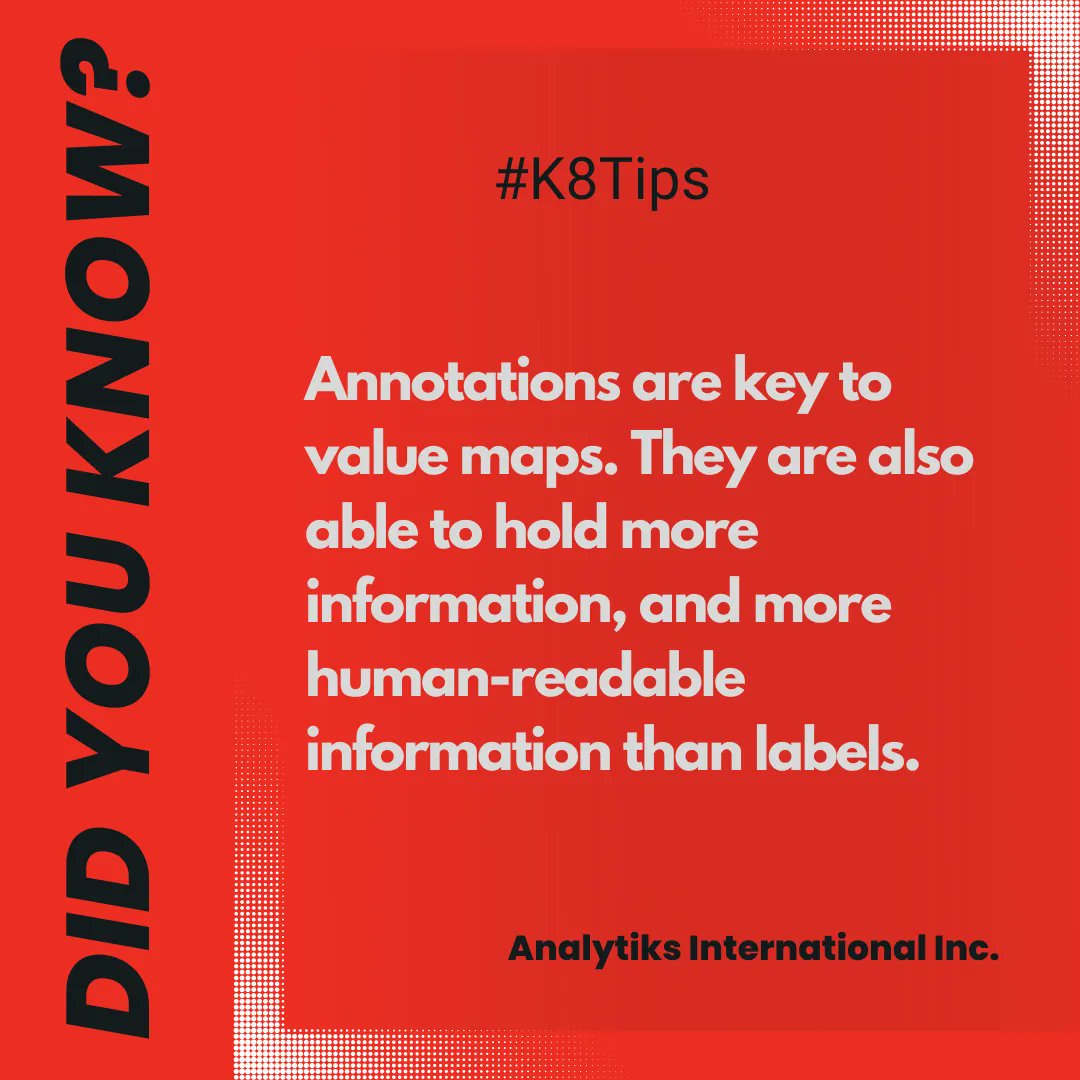 Analytiks's tweet image. #DidYouKnow You can use #Kubernetes annotations to attach arbitrary non-identifying metadata to objects. 
#KubernetesTips  #TuesdayTips #Tipoftheweek #DevOps
