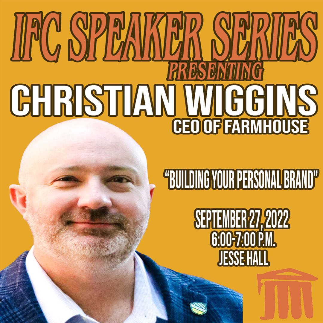 TODAY come see Christian Wiggins’ presentation about building your personal brand! Can’t wait to see all of you at Jesse Hall from 6-7 PM.