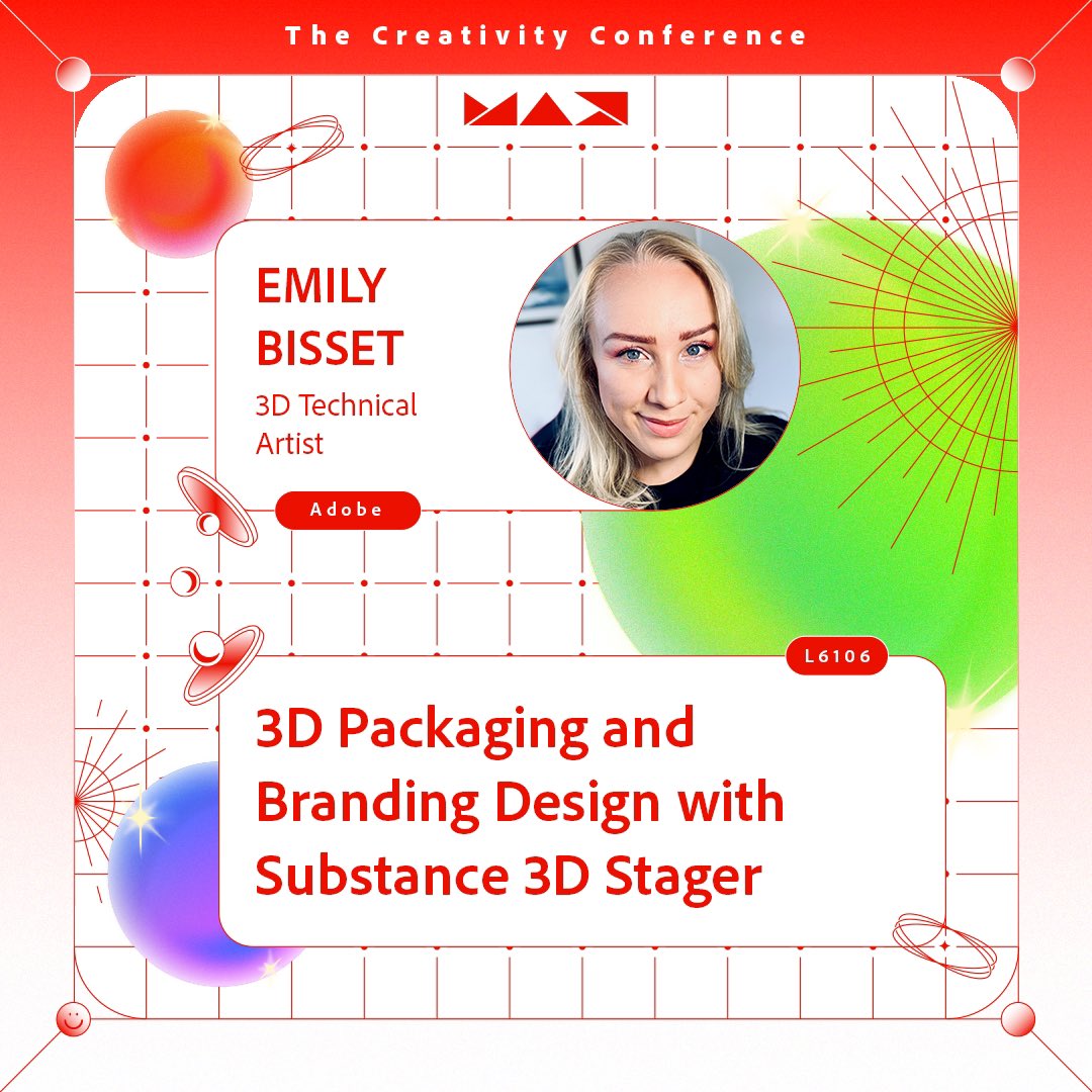 Super excited to be running a lab session at Adobe MAX in LA this October!
This session runs over the basics of Substance 3D Stager and how it can be used to elevate your packaging and branding design process.

<a href="/adobemax/">Adobe MAX</a> #adobe #design #packagingdesign #3d #Substance3D #3ddesign