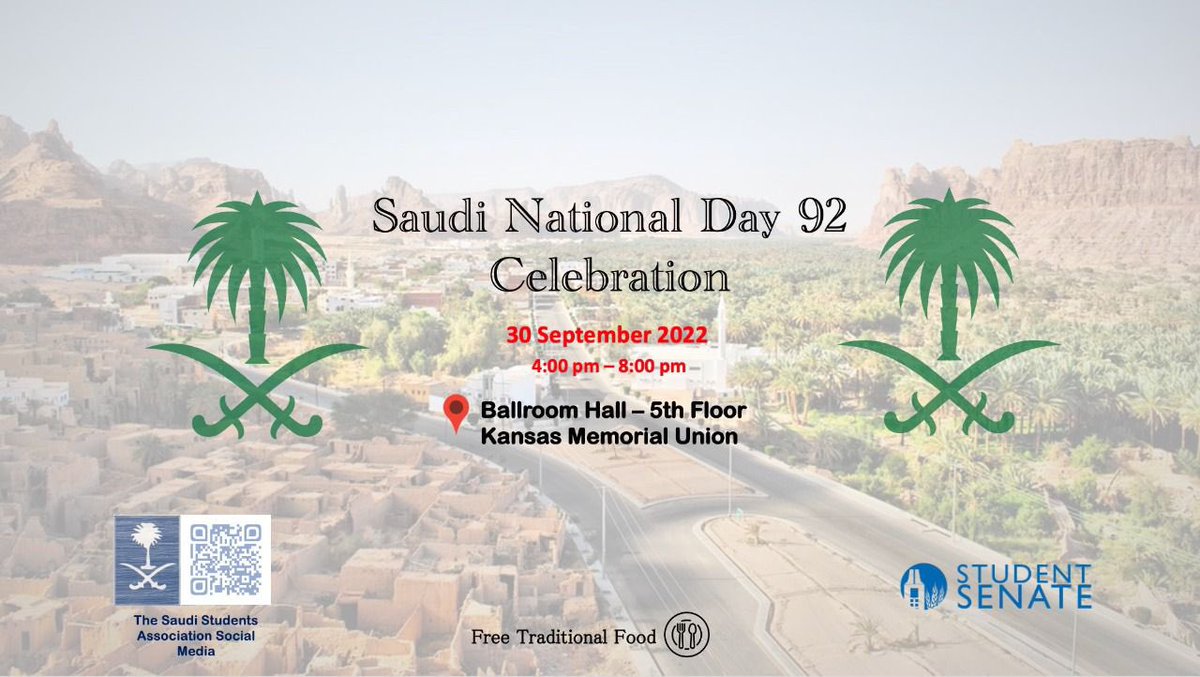 SAUDIKU's tweet photo. ٩٢ عامًا و رايتُنا ترفرف فوق القمم 
كل عام و وطننا يعانق السماء عزًا 💚✨

يسُر النادي السعودي في جامعة كانساس دعوتكم لحضور حفل اليوم الوطني السعودي ٩٢، والذي سوف يقام يوم الجمعة  30  سبتمبر 2022 🗓 من الساعة الرابعة الى الساعة الثامنة مساءًا ⏰ https://t.co/g5kI0fiq7X