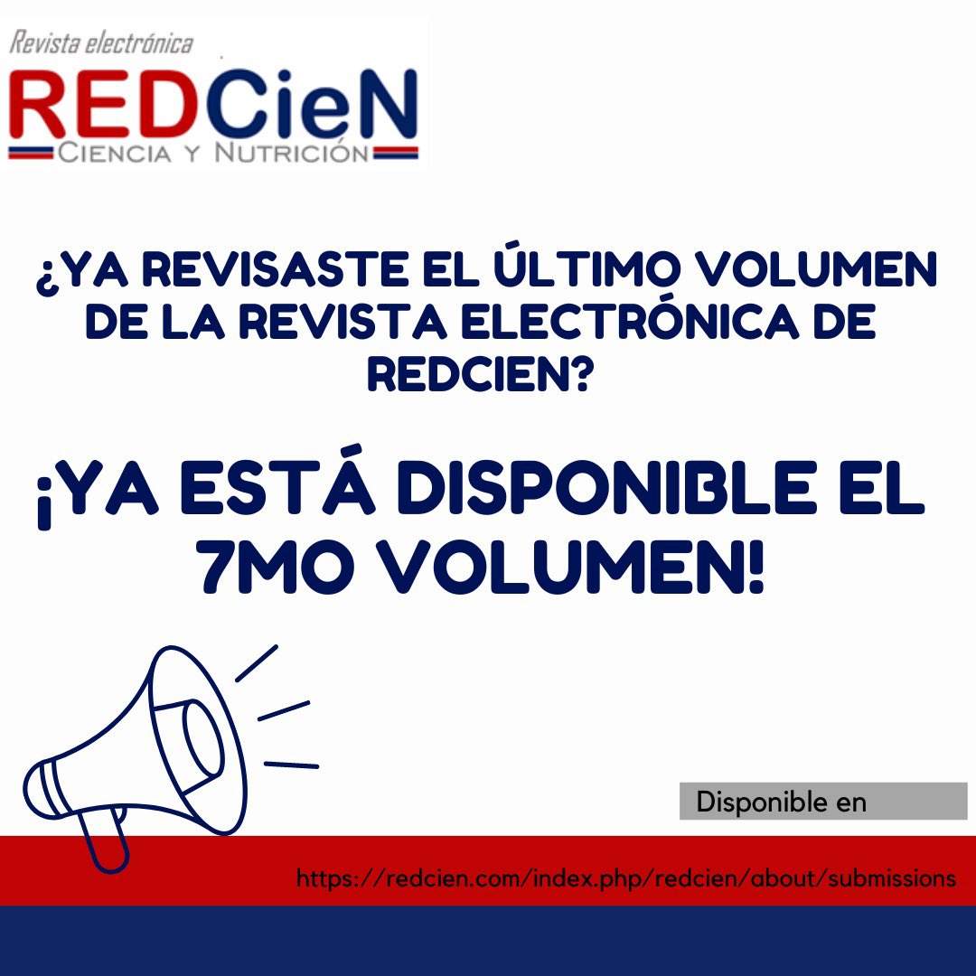 ¿Ya revisaste el último volumen de la revista electrónica REDCieN?
¡Ya está disponible el 7o Vol! Con 12 investigaciones en el campo de la nutrición, 2 opiniones de autor y un reporte técnico del V Congreso del Colegio Mexicano de Nutriólogos. Descarga👇🏻
redcien.com/index.php/redc…