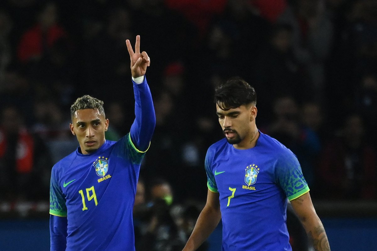 PolidoroJunior's tweet image. Intervalo - No Parque dos Príncipes

Brasil 4 x 1 Tunísia 

Gols de Raphinha (2x), Neymar e Richarlison. 

Foto: FIFA World Cup 

#AmistosoInternacional