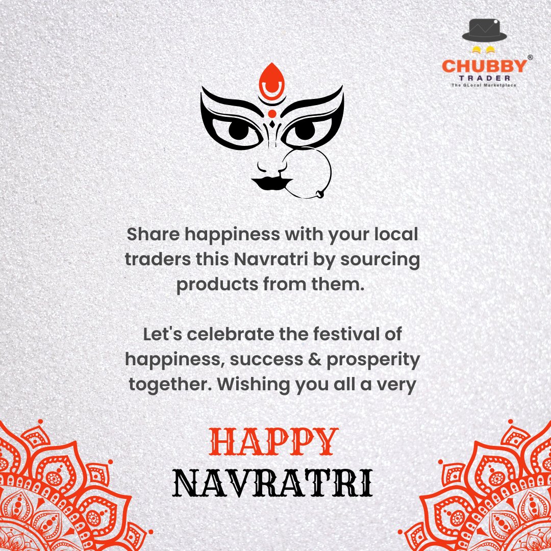 Share happiness with your local traders this Navratri by sourcing products from them!

ChubbyTrader wishes you all a very Happy &amp; Auspicious Navratri!

#ChubbyTrader #trader #local #navratri2022 #Festival