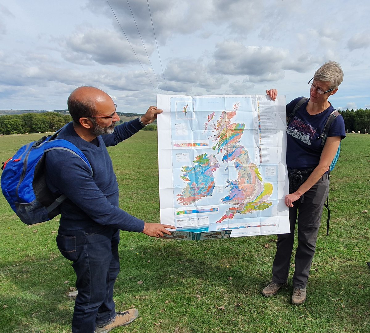 educatinggeeta's tweet photo. The excitement over this colourful #geologymap ~ @climate_badger 's storytelling focused on his special places and the geology of those. We connected to land in the Punjab & other spaces, and what 'open space' means to us as individuals. Applying these into practice for impact. https://t.co/UfpRuVEHy3
