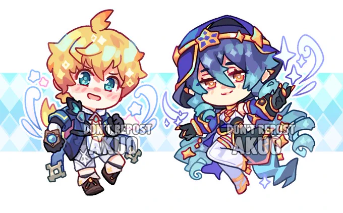 New Genshin chibis! Mika &amp; Layla  