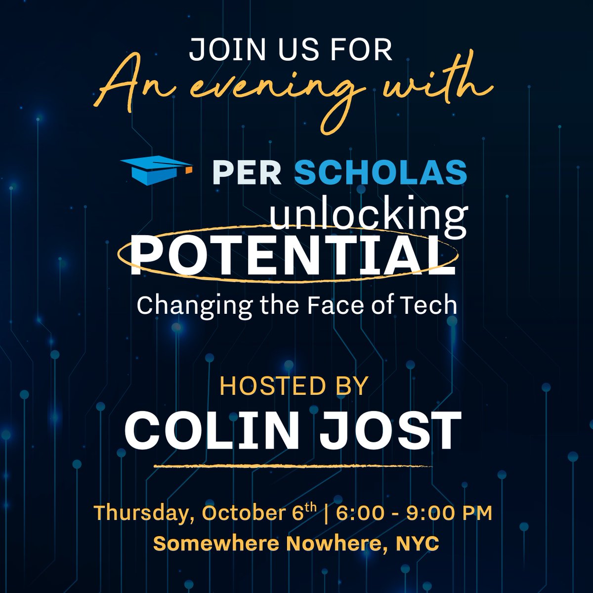 Join us October 6 in NYC for Unlocking Potential: Changing the Face of Tech hosted by Colin Jost! All proceeds from this event will support + promote the advancement of economic equity & to connect skilled talent to leading businesses. Get tickets: https://t.co/KSSNb7u1ru https://t.co/mKoS8XErb8