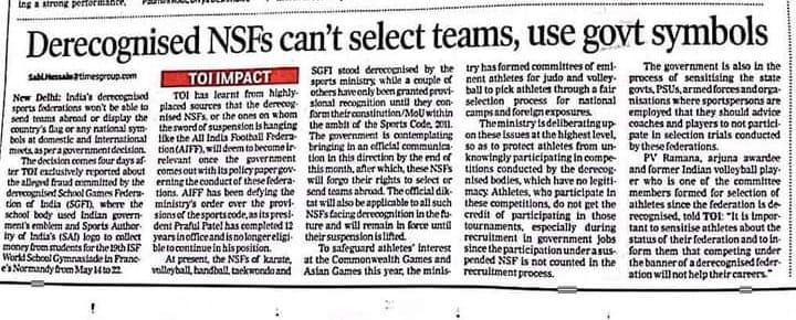 FederationVfi's tweet photo. De-recognised Federations cant make teams now.
@UPGovtSports @IndiaSports https://t.co/38J1fGgNom
