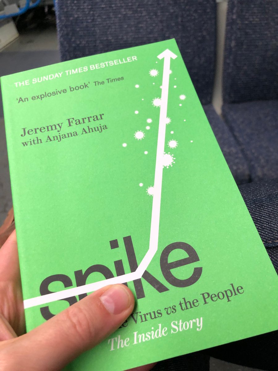 NeilWithers's tweet photo. Reading SPIKE on the way home from #UKCSJ22 and my god it’s as good as everyone says. Better. 

Completely gripping. Well done @anjahuja and @JeremyFarrar ! 

Let’s hope we don’t need a sequel… https://t.co/70SJgFi3Gs