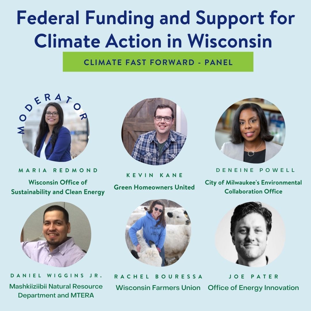 WASAL's tweet photo. The opening panel at #ClimateFastForward will focus on the $369 billion recently made available for climate work through the #InflationReductionAct. Register today and hear from this panel of experts on how new funding and programs can benefit WI! https://t.co/nkErUoDrEQ https://t.co/n3h9VNVB5k