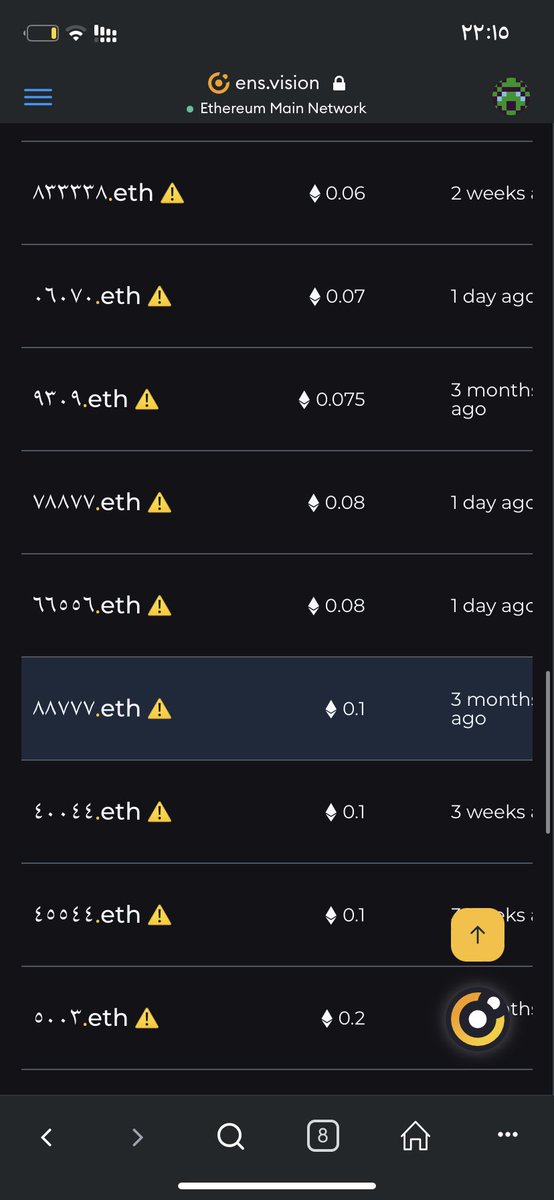 1231Eth's tweet photo. Arabic Digits 5,6,7 ا🔥🔥ارقام عربية #domain #Domains #ENS #ensdomains #999Arabic #domainforsale #arabspunks @ensvision @999ENSArabic @9999Arabic #ensdomain #5digits. ادخل اشتري بسرعة 🚀🚀 https://t.co/EIO2Jw5QU8. https://t.co/8hYxJECcRt