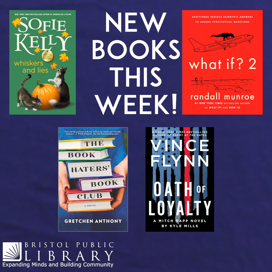 Bristol_Public's tweet photo. It's new book Tuesday! These, along with numerous other titles are hitting the shelves in the next few days.

If you wish to place a hold on these or any of the other new books, call the Reference Desk at 276-645-8781. https://t.co/iaT7R3fx0a
