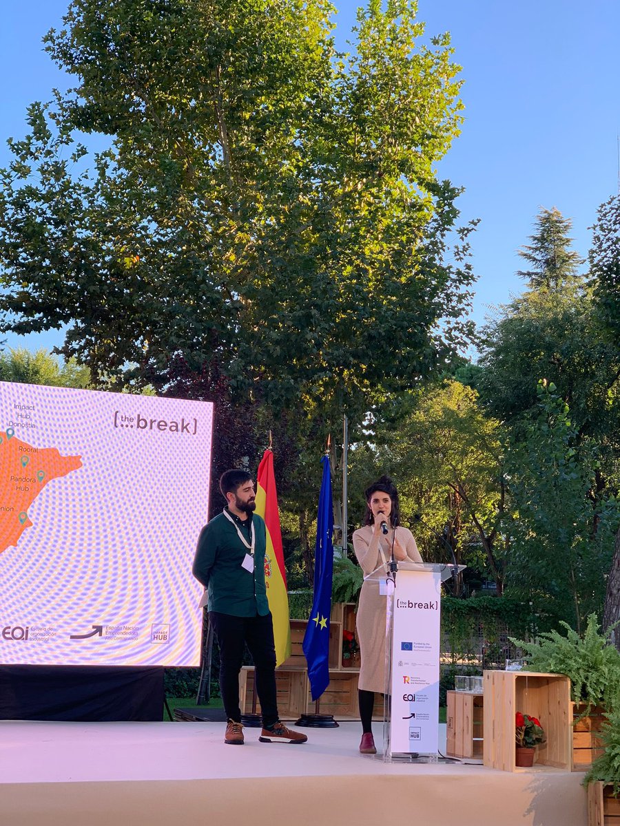 Hoy comienza #thebreak un proyecto que ya nos ha robado el corazón. 24 mujeres de toda Europa llegarán a nuestro pueblo para compartir, aprender e impactar de forma positiva en el medio rural. Nuestra compañera Virginia dando la bienvenida en #eoi <a href="/ImpactHubMAD/">Impact Hub Madrid</a> ¡welcome!