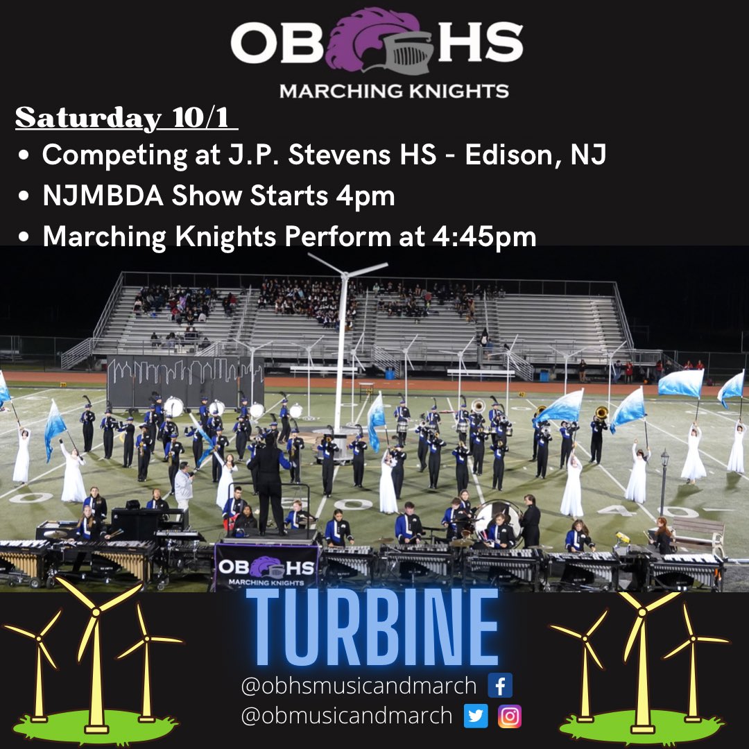 marchingband_mx's tweet photo. RT @marchingband_mx: RT @marchingband_mx: RT @obhs_announce: RT @OBmusicandmarch: Come see us perform at our next competition, this Saturday! #gomarchingknights #marchingband #njmbda @FazioSally https://t.co/7JJkd5DFNJ