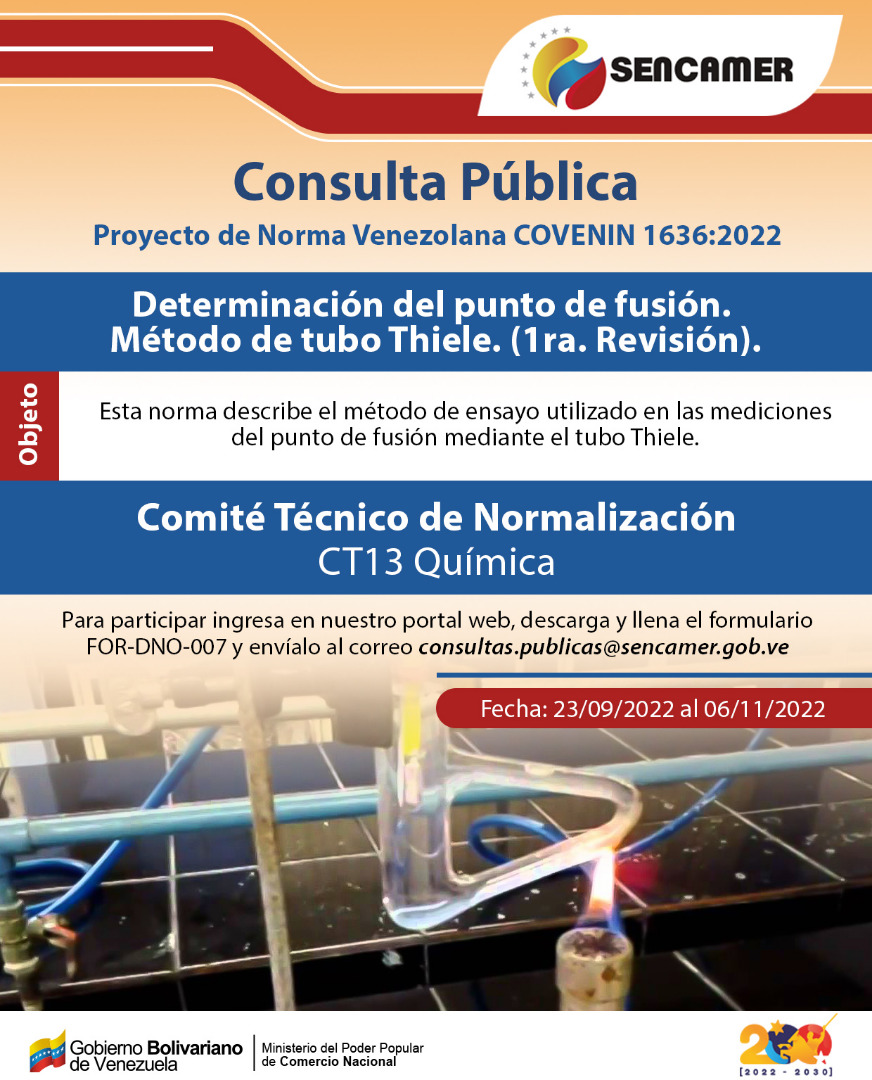 CalidadEsVida's tweet photo. El #Sencamer informa que se encuentra en Consulta Pública del Proyecto de Norma #COVENIN 1636:2022

Para participar, descarga aquí el formulario 👉🏽 https://t.co/pwSSmCEYo6 

Y envíalo lleno al siguiente correo electrónico: consultas.publicas@sencamer.gob.ve

#02Oct https://t.co/2orzPB2m9F