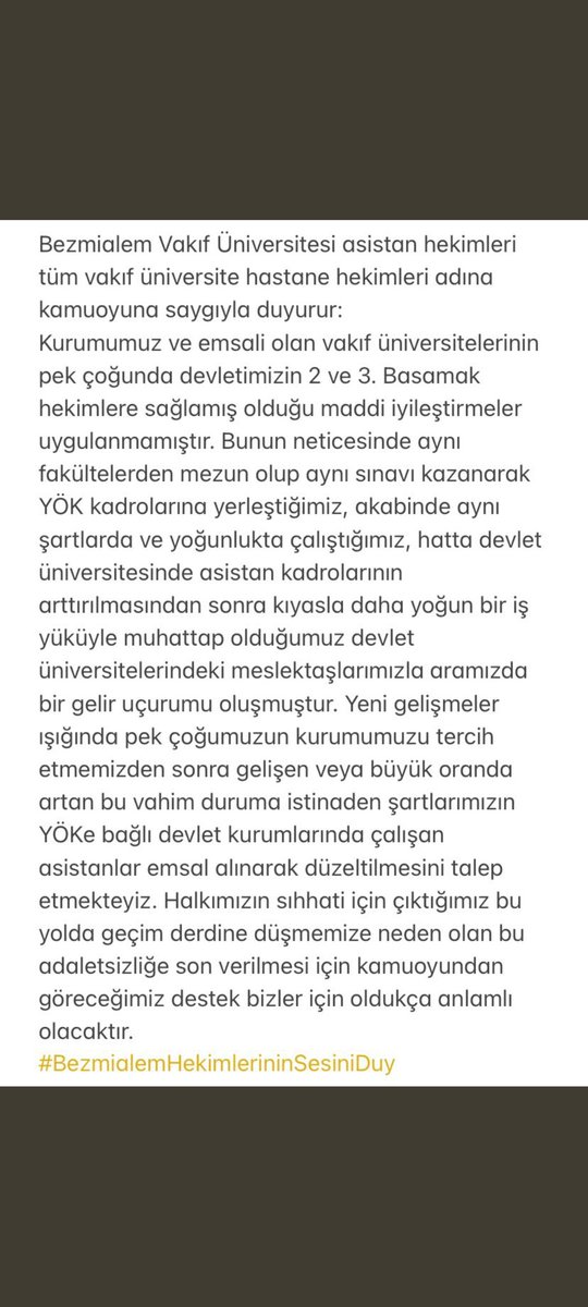 Ckckcoskun's tweet photo. #BezmialemHekimlerininSesiniDuy https://t.co/OQG5VRKNyJ