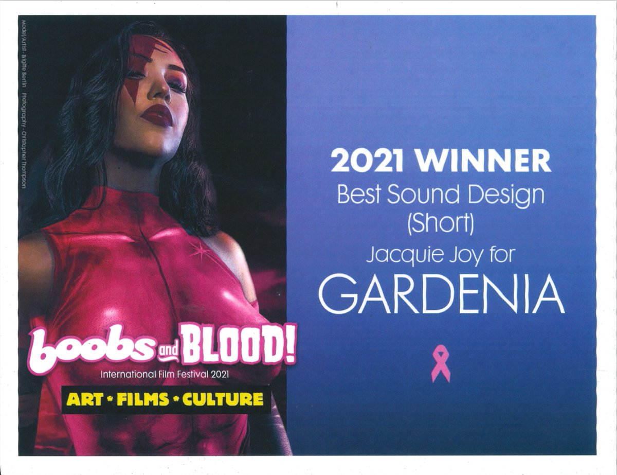 ComposerJoy's tweet photo. Another one of my favourite career highlights so far... awesome festival! @boobsandblood #sounddesign #sounddesigner #filmcomposer #music #foley #sfx #jacquiejoycomposer #jacquiejoy https://t.co/two9WhJCId
