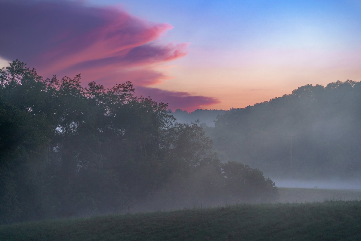 QuintonYingling's tweet photo. A beautiful misty sunset in Ohio countryside https://t.co/X9UIULDxkm