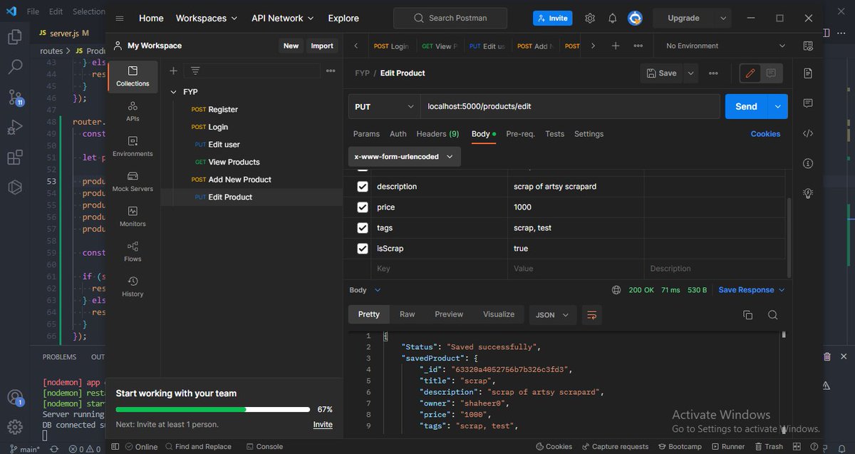 Shaheer_CODE's tweet photo. Day84 of #100daysofcode: Today I configured the routes to edit the products and edit the user information. Next, I am trying to add orders route and show order route.

#nodejs #expressjs #mongodb #node #javascript #jwt https://t.co/lAZCKpp9UW