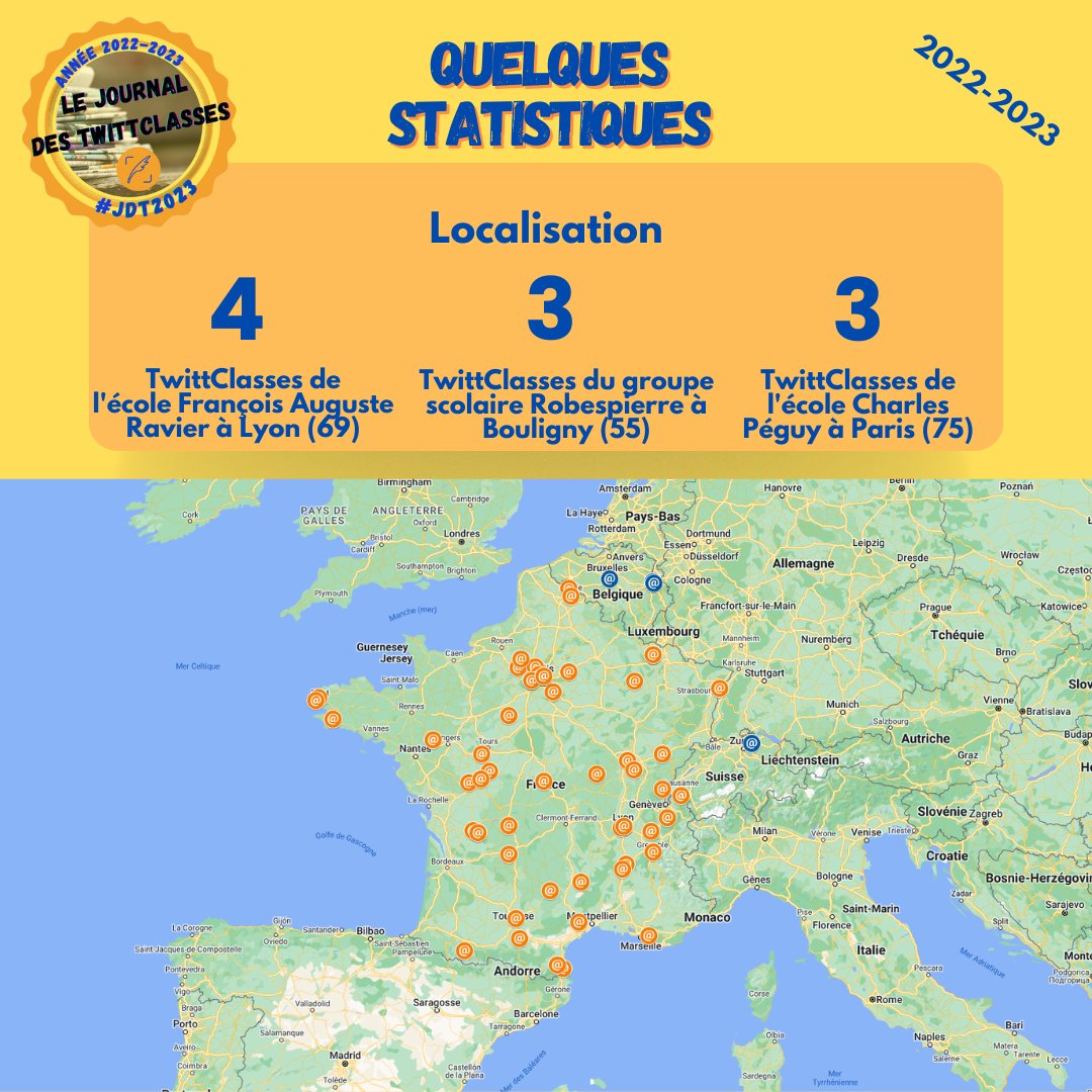 Cette année, quelques établissements regroupent plusieurs classes qui participent au projet ! #LeJdTenStats2023