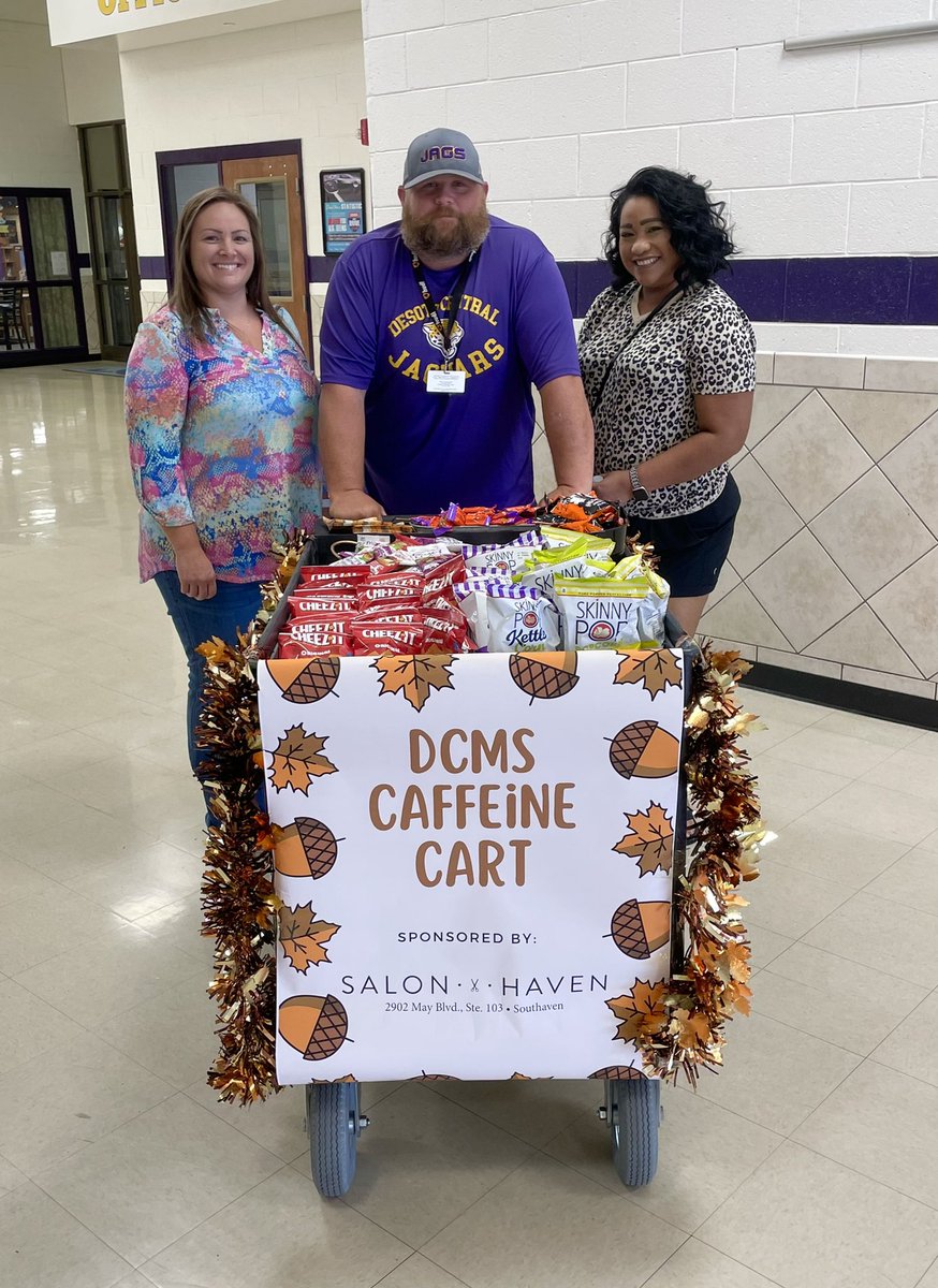 TweetDCS_DCMS's tweet photo. We are so thankful to have Salon Haven sponsor our caffeine cart! Our staff truly enjoyed all the wonderful treats!!! #salonhavensilosquare #teamdcs https://t.co/RGQukYawDU
