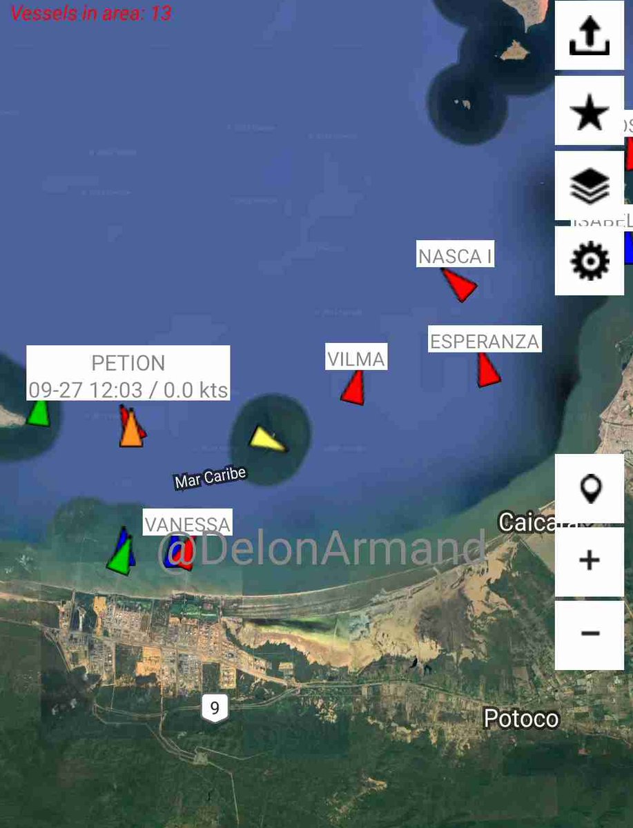 Currently in #Venezuela there are 5 #Oil tankers from the communist dictatorship of #Cuba waiting to load #CrudeOil and Fuels

 - Amuay Anch
 Alicia and Sandino

 - Jose Anch
 Esperanza, Petion and Vilma

 #oilandgas
 #oott