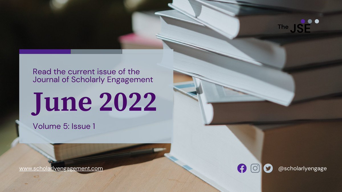 Stop on by the JSE website and read the current June 2022 issue scholarlyengagement.com/home/currentis…
We have new manuscripts from GCU as well as @CCofSpokane and <a href="/HallmarkU/">Hallmark University</a>! #boyer #application #integration #highereducation #journal #publishing