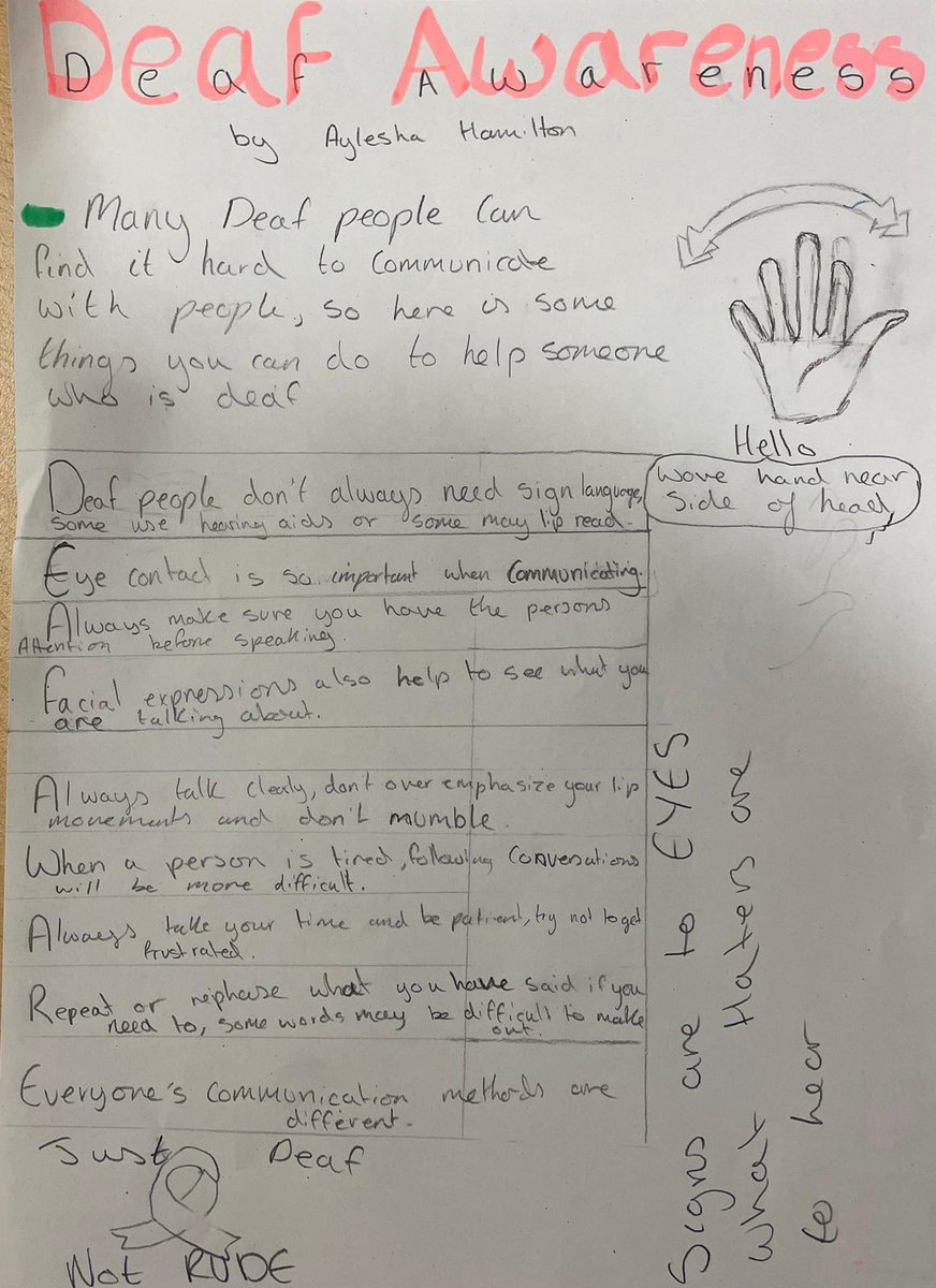 September is Deaf Awareness Month. Our S4 BSL class have made some posters to help raise awareness #BSL
