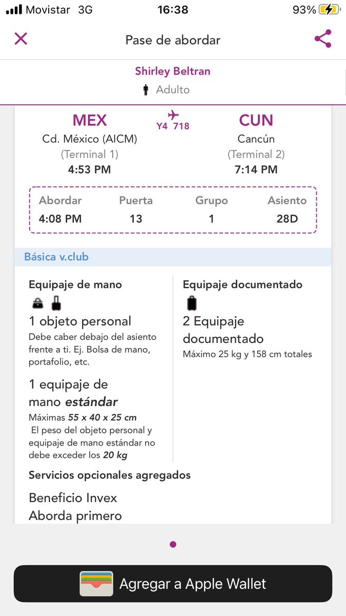 ShirleyBeltA's tweet photo. @viajaVolaris Cuando piensan contestar los correos?
Por qué me cobraron la maleta de mano al abordar el avión? si en el pase de abordar dice que tenía permitido 20 kg con el equipaje personal y ambos sumaban menos de 12 kg. https://t.co/3zgwu3kHGm