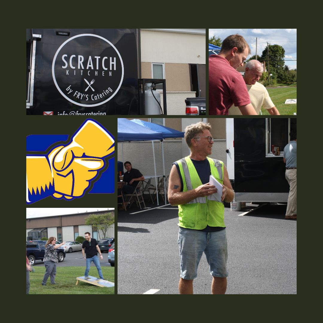 StaufferGlove's tweet photo. Yesterday we held our fall picnic for all locations and a cornhole tournament at our corporate office. 
Thanks to Scratch Kitchen for keeping our bellies full, the food was delicious.
#employeeappreciation #fallpicnic #scratchkitchenfoodtruck #cornholetournament #ppesupplie https://t.co/aTl76BXPMP