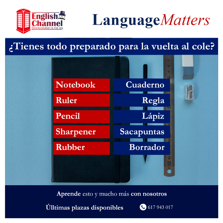 EnglishChanne12's tweet photo. ¿Ya lo tienes todo preparado para empezar a aprender #inglés en la academia? Repasa con nosotros lo imprescindible para un día en clase. Aprende este #vocabulary y mucho más con nosotros. https://t.co/wsYM0Monxw
