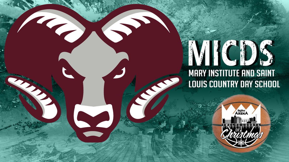 Traveling to <a href="/HyVeeArena/">Hy-Vee Arena</a> for their first appearance at #12courtsxmas  are the Rams of <a href="/MICDSAthletics/">MICDS Athletics</a>  High School in St. Louis, MO. We welcome the athletes, coaches, and fans from #MICDS, a rich tradition in academic and athletic excellence.  See you in December, Rams!
