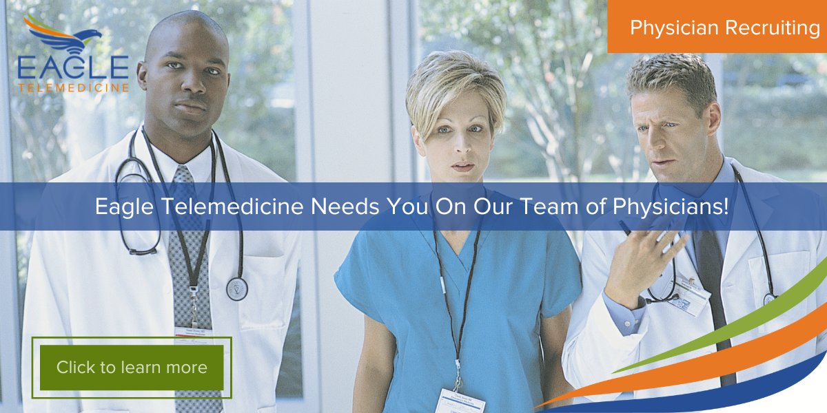Are you looking to join an inpatient hospital telemedicine team to work from home and share your knowledge and expertise? #Eagletemedicine would love to talk with you. Click to see the open opportunities. #physicianrecruiting #telelmedicine hubs.la/Q01nnw5y0