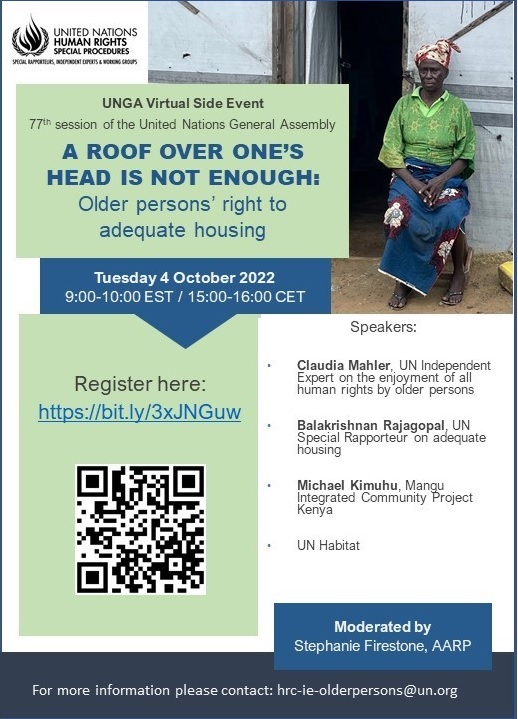 erica dhar (@ericadhar) on Twitter photo Please join us Oct 4th for #UNGA2022 event on housing and older persons. @aarpintl <a href="/IE_OlderPersons/">Claudia Mahler - UN Independent Expert</a> <a href="/UN4Ageing/">UN For Ageing</a> <a href="/GAROP_Sec/">Global Alliance</a> <a href="/firekrone/">Stephanie Firestone</a> @sbsomersINPEA Please join us Oct 4th for #UNGA2022 event on housing and older persons. @aarpintl <a href="/IE_OlderPersons/">Claudia Mahler - UN Independent Expert</a> <a href="/UN4Ageing/">UN For Ageing</a> <a href="/GAROP_Sec/">Global Alliance</a> <a href="/firekrone/">Stephanie Firestone</a> @sbsomersINPEA