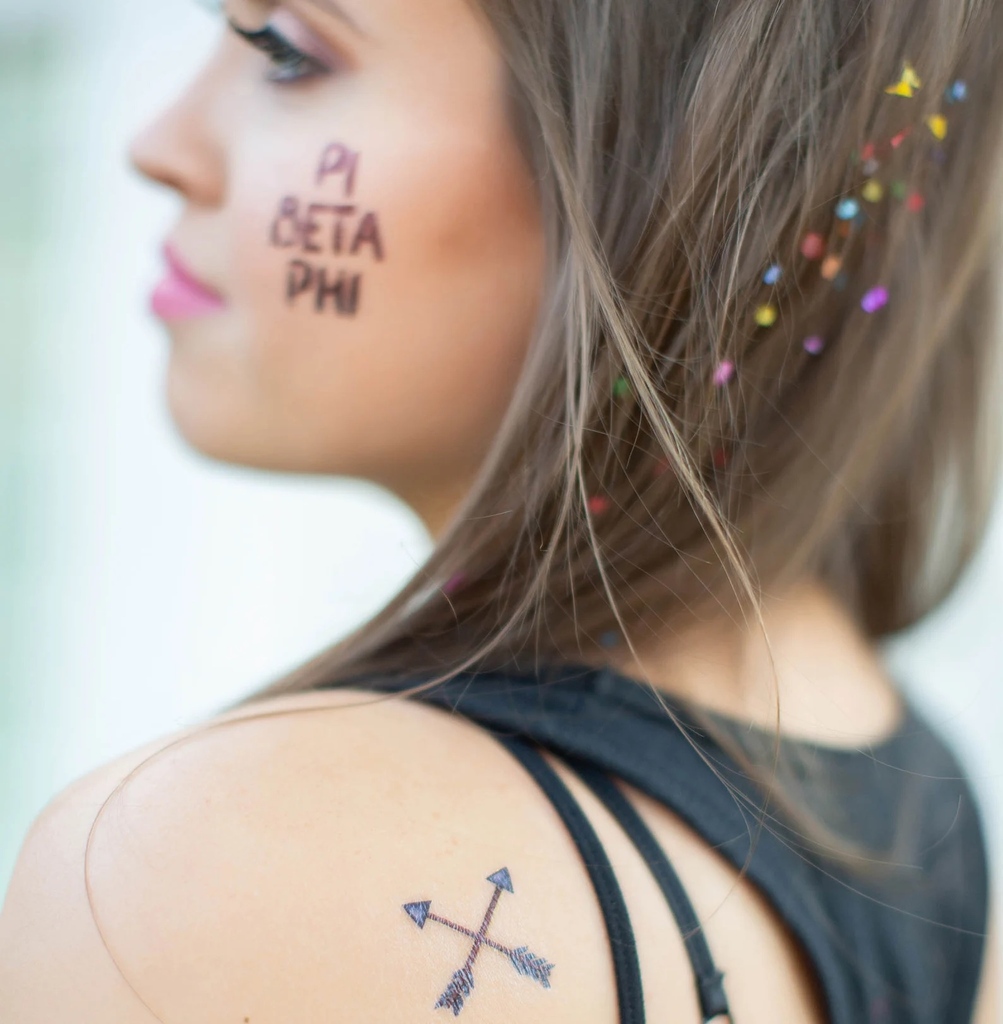 Headed to a sorority event or even a fall football game on campus? Our Sorority Tattoos are a great way to accessorize!⁠
⁠
Hannah from Etsy says, "I loved the high quality, fun styles for the temporary tattoos that I purchased from Sorority Packets!"⁠