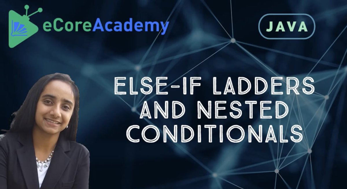 eCoreAcademy's tweet photo. Click the link to watch Anita’s newest Java video “Else-If Ladders and Nested Conditionals”

https://t.co/wlP8UqMrIN

#eCoreAcademy #EnrichmentCoreAcademy #remotelearning #online #elearning #STEM #howtos #enrichment #anatomy #physiology #lymphatic #java #javascript https://t.co/IHGhzSDzWe