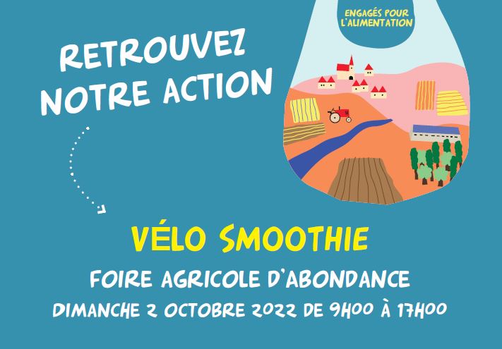 #ElusMSAenAction
Pour déguster des smoothies de fruits &amp; légumes de saison à la Foire #Abondance, il faudra (un peu) pédaler. A vos marques, prêts, partez ! Testez aussi vos connaissances sur le manger local avec les élus #MSA territoire Chablais Léman. Entrée libre et gratuite.