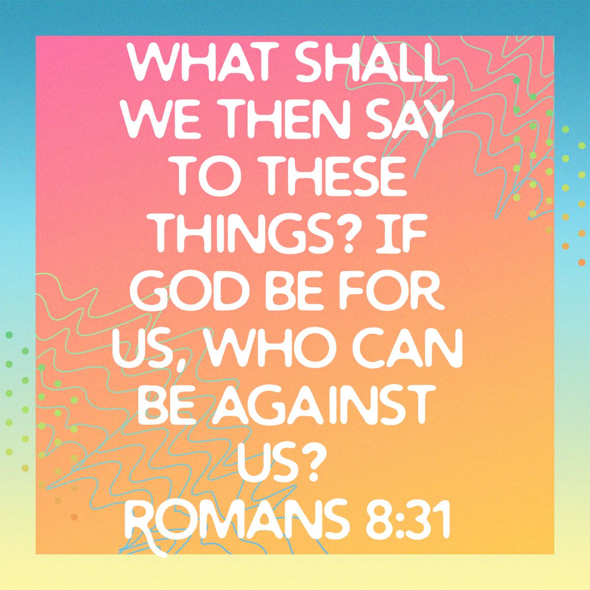 LLLwithLiz's tweet photo. What shall we then say to these things? If God be for us, who can be against us?
Romans 8:31 KJV

https://t.co/WO69HZVUg6 https://t.co/fUibTcgNNc