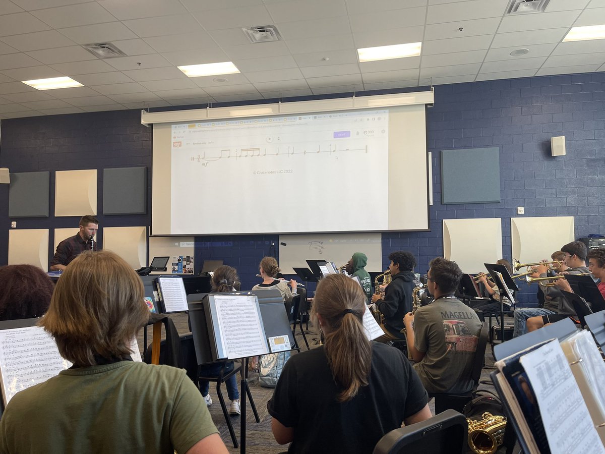 RockvaleBand's tweet photo. Spent time today working on rhythm and sight reading with all band classes #MusiciansGrind #Rockvale4 #GettingBetter https://t.co/ENxl80BnAO