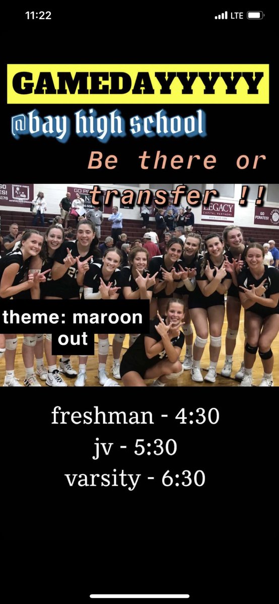 ❌ay tonight Freshman starting at 4:30 with Jv and Varsity following! Theme: Maroon Out!! #Westriver