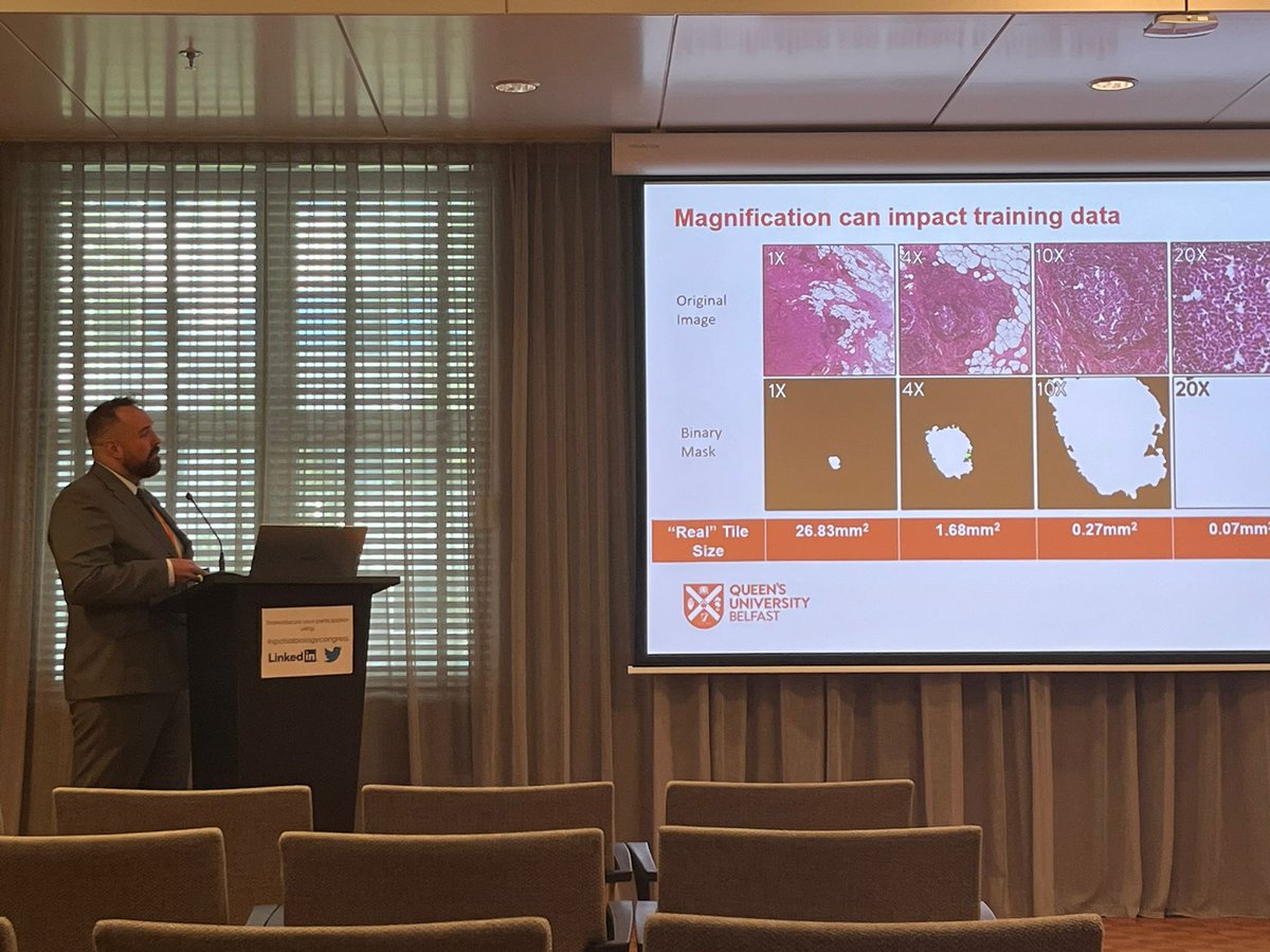 FPOfHealthcare's tweet photo. Extremely grateful for the opportunity to present my work on AI segmentation in histological images at the European Spatial Biology Congress last week. First international presentation done ✅ Great to introduce Freya to a wider audience as well!

@QubPMC 
@QubPGJCCR 
@QUBEEECS https://t.co/Lw9qpmB2K2