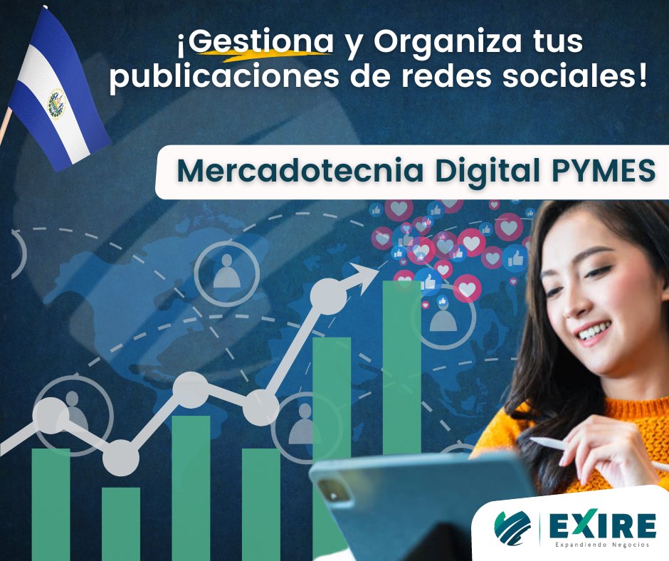 EXIRESV's tweet photo. Las redes sociales, son una oportunidad para el #crecimiento, el posicionamiento y la difusión de tu marca. Empieza a crecer tu negocio de forma constante, firme, eficaz y de manera #digital. Conoce nuestros servicios: https://t.co/9NTUkM70Zn #ElSalvador https://t.co/Q1rlB18TR1
