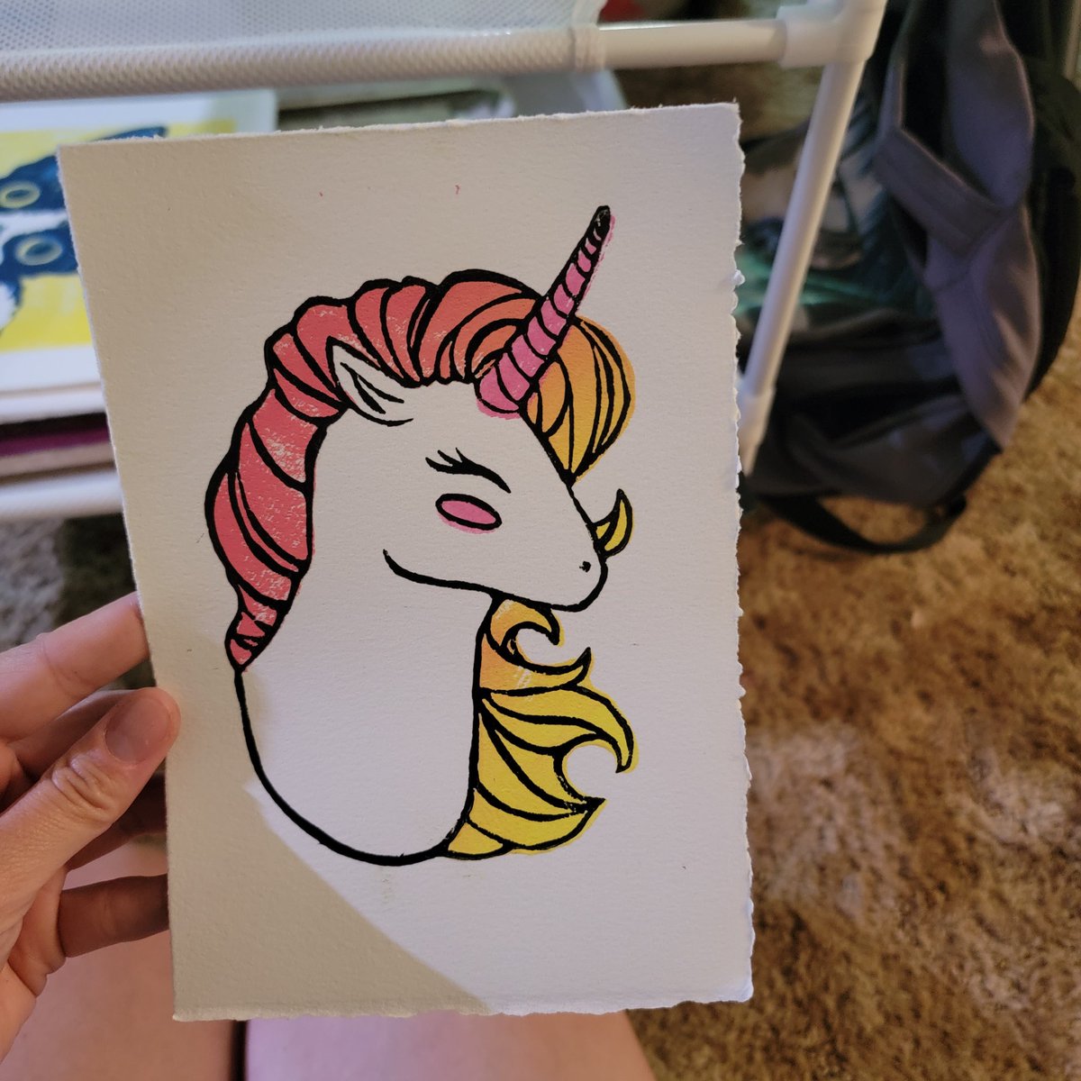 SeeSidStamp's tweet photo. When I'm not doing pet portraits, I'm usually doing mushrooms or random pop culture references. Loved how these unicorns came out and the Pokemon, drawn by @REMCycle, have been a huge hit! https://t.co/8CgUFHCBqn