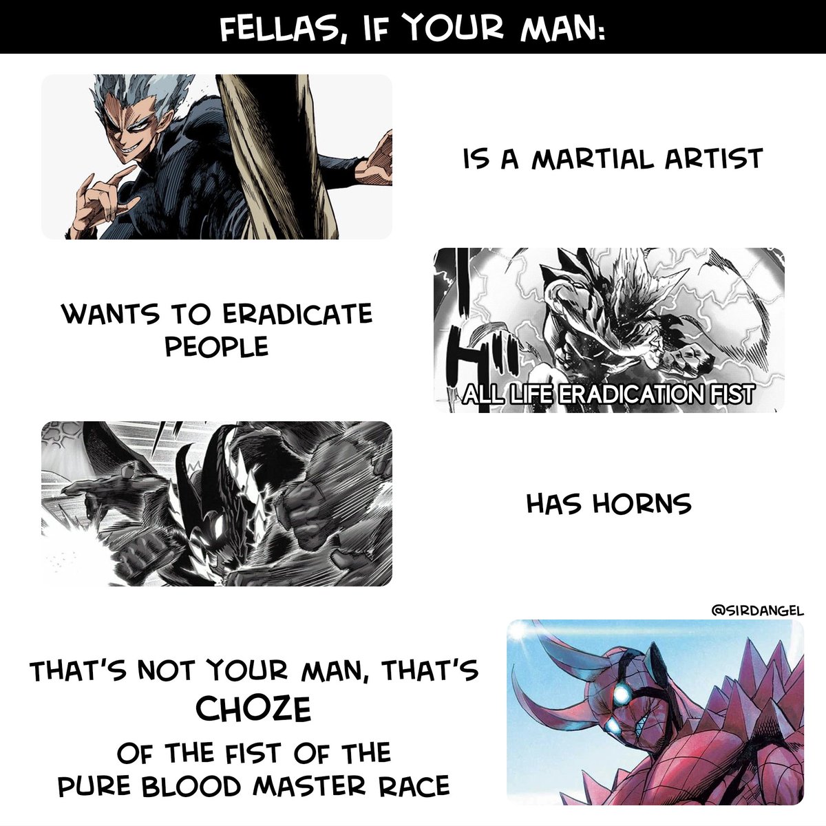sirDangel's tweet photo. Garou fans are secretly Choze lovers.
OPM edit / meme
#OnePunchMan #ワンパンマン #memes #opmedit #onepunchmanedit #ガロウ https://t.co/QF9V1z9OJr