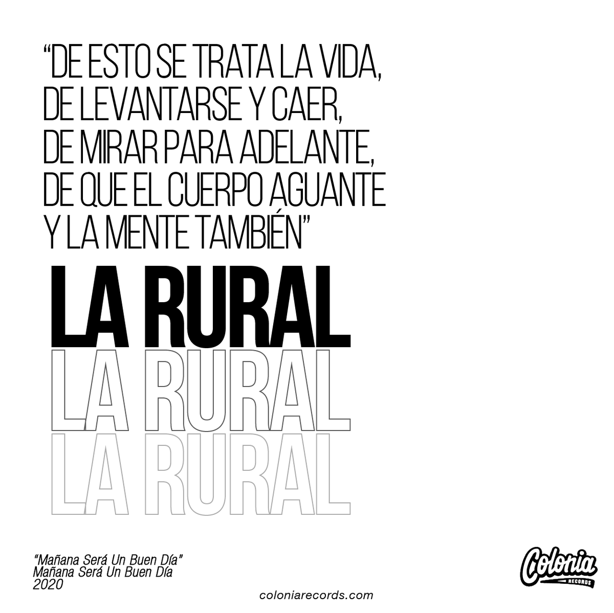 ColoniaRec's tweet photo. Más claro no se puede decir, la vida se trata de caer y pararse una y otra vez... @LaRuralmusic #SomosColonia #SomosMúsica #MúsicaColombianaParaElMundo https://t.co/b3mTyY9bJg