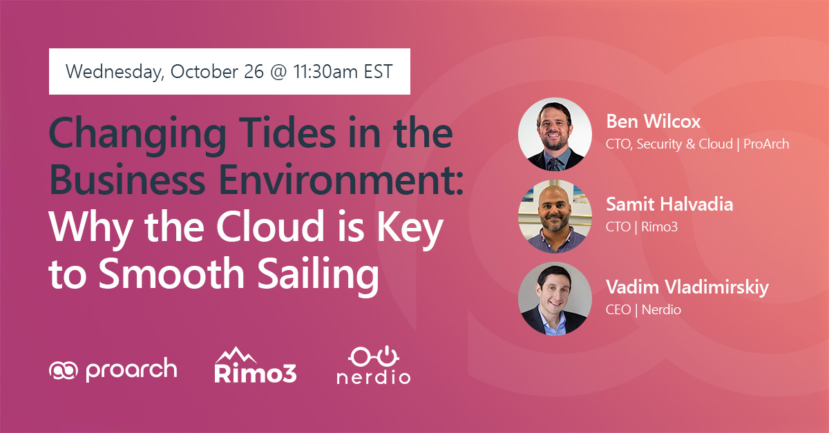 WorkspaceDNA's tweet photo. Save it on your calendar!
Join the discussion with Rimo3's @SamitHalvadia, ProArch's Ben Wilcox and @GetNerdio's @vadimvl on October 26th!
Register here: https://t.co/bLNZmh2YEu
#Nerdio #ProArch #Webinar https://t.co/jtfgDChWMg
