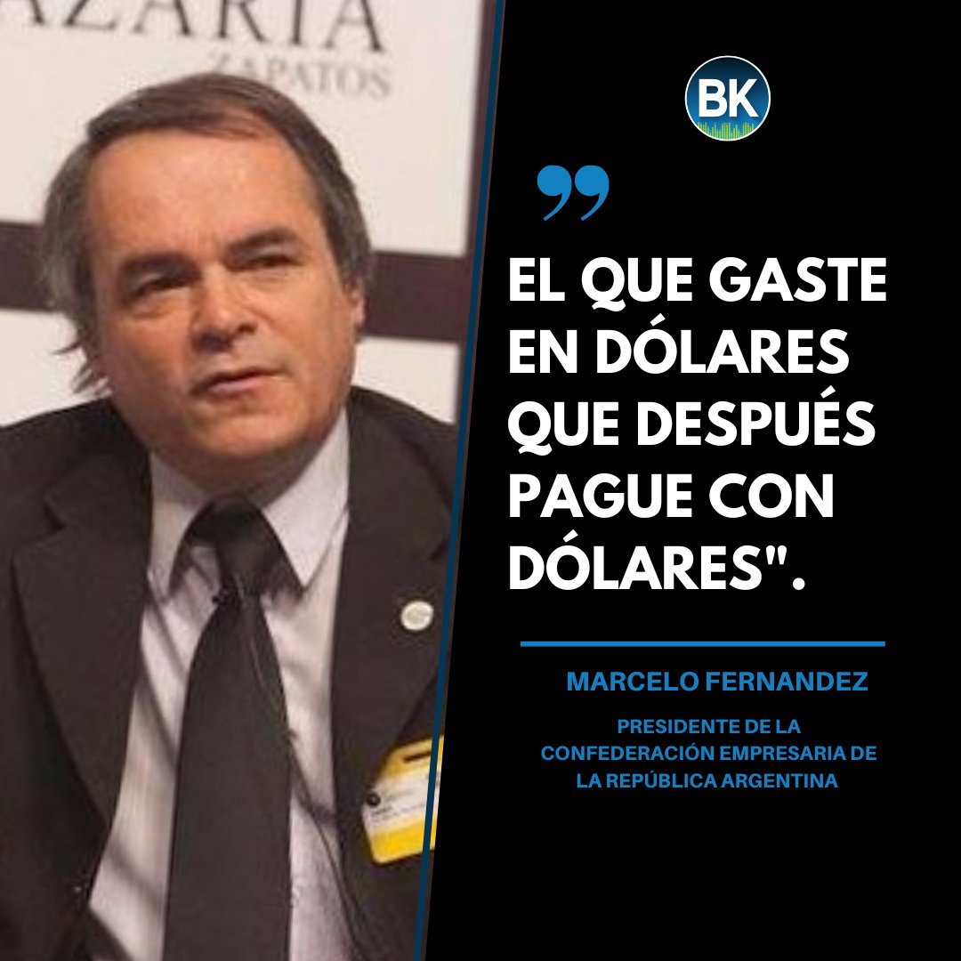 Bunker949's tweet photo. EL TANKE DE BUNKER 💵
▶️ @MarceloCGERA , Presidente de la Confederación Empresaria de la República Argentina #CGERA sobre quienes pueden viajar al exterior...

Escucha la nota en: https://t.co/8lW2SSGFG1 

#ElTankeDeBunker #Entrevista #Economía #Dolares https://t.co/f9Fbl4QpgD